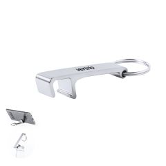 2-in-1 Metal Keyring - Smartphone Stand and Bottle Opener