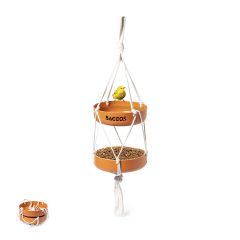 Hanging bird feed bowls made of bamboo fiber