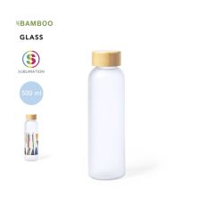 Sublimation glass bottle with bamboo lid 500 ml