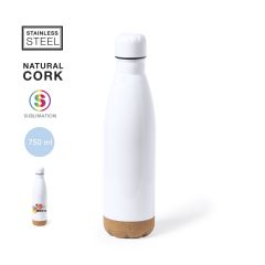 Sublimation Print Water Bottle with Cork Base 750 ml