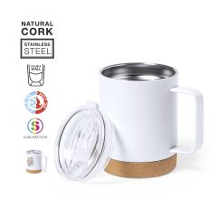 Sublimation Mugs with Cork Base and Drinking Lid