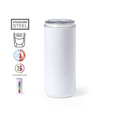 Cylindrical Thermal Mug with Transparent Lid 650 ml
