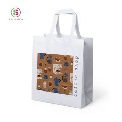 Non-woven bag in full-color print with reinforced handles
