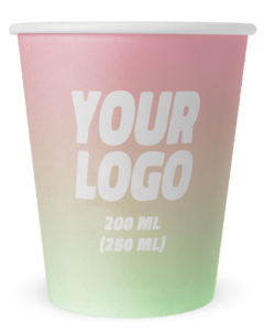 Disposable paper cups with custom print 200 ml