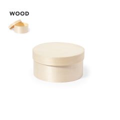 Small Round Wooden Box with Lid - Option for Custom Printing
