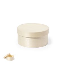 Small Round Wooden Box with Lid - Option for Custom Printing