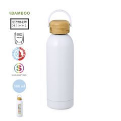 Sublimation thermos bottle with bamboo lid 500ml