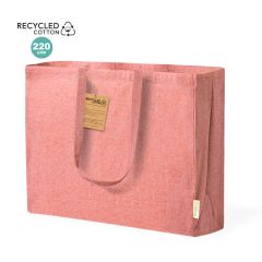 Large Shopper Tote Bag in Recycled Cotton with Pastel Colors