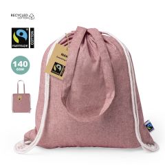 Fairtrade Cotton Bag with Drawstring Closure and Handles