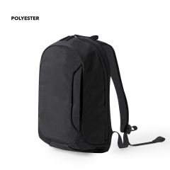 Black Polyester Backpack with Inner Pocket for Tablet and Laptop