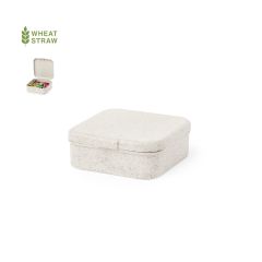 Small Wheat Straw Holder with Lid Including 50 Clips