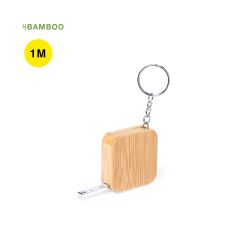 Bamboo Tape Measure Keyring 1m