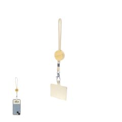 Bamboo Wrist Lanyard with Mobile Phone Holder
