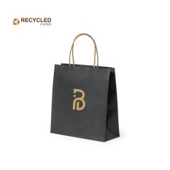 Black Paper Bag Made from Recycled Paper - 4.5 Liters - No Surcharge!