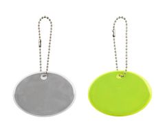 Oval Reflective Keychain - with Custom Logo