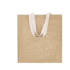 Jute Bag with Medium-Length Cotton Handle