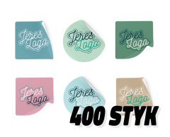 400 stickers with your own logo 5x5 cm