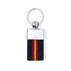 Small Polyester Keyring with a Silver Metal Hue