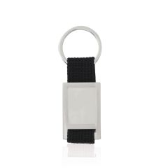 Dome Metal Keyring with Polyester Strap in Multiple Colors