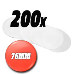200 pcs. mylar for 76 mm badges