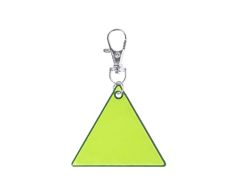 Yellow reflective keychain in a triangular design