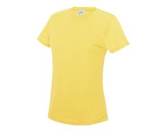 Slim fit polyester T-shirt with round neck - Women