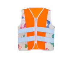 Children's Reflective Vest with Zipper and Dinosaur Designs
