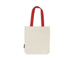Fairtrade organic cotton tote bag with colored handle 38 x 42 cm