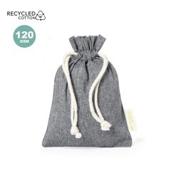Small Drawstring Bag made of 100% Recycled Cotton 120g/m2