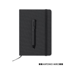 Designer Gift Box with Black Polyester Notebook and Twist Ballpoint Pen