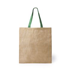 Jute Bag with Medium-Length Cotton Handle