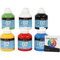 School Acrylic Paint Set, 6 Bottles, 500 ml