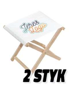 2 piece foldable chairs with wooden frame and custom logo print