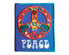 Blue Peace Sign Iron-On Patch