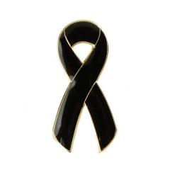 Black Ribbon Enamel Pin