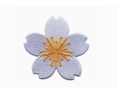 White Anemone Iron-On Patch