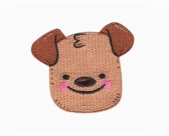 Happy Brown Dog Iron-on Patch