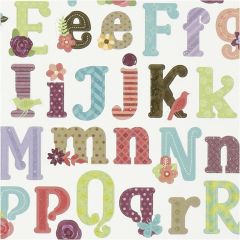Alphabet Stickers Sparkle with Flowers (60 pcs.)