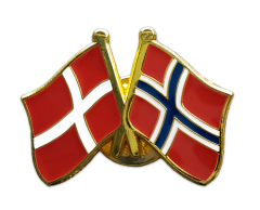 Denmark - Norway friendship flag enamel pin 25x20mm