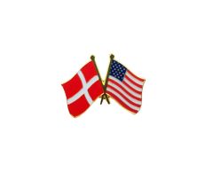 Denmark–USA friendship flag enamel pin
