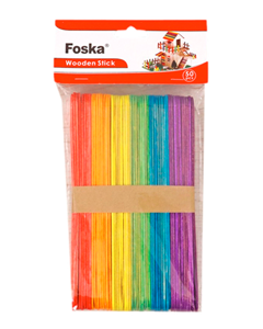 Colored Ice Cream Sticks 50 pcs, Pack of 6 Colors