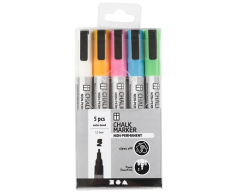 Colored Chalk Markers, 5-Pack, 1.2 - 3mm