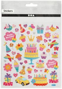 Birthday Sticker Sheets with Silver Details