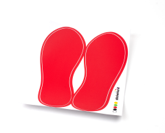 Red footprints for the floor 28 cm