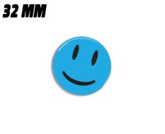 Blue happy smiley magnet 32 mm