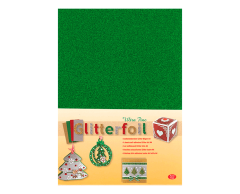 Green glitter foil A4 self-adhesive, 4 sheets