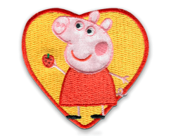 Peppa Pig Iron-On Patch in Heart Shape