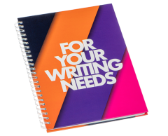Spiral-bound notebook with hardcover and full-color printing, A5