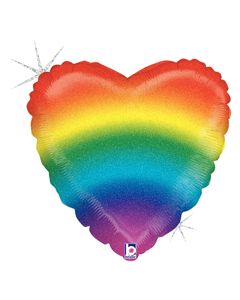 Foil Balloon - Pride Heart - Holographic