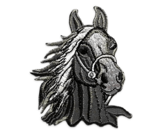 Gray Horse Iron-on Patch